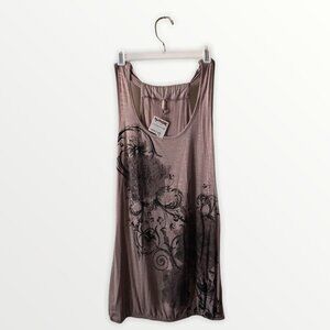 NWT - Robin K. Tattoo Floral with Embellished Tank Top